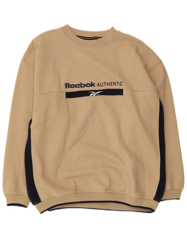 REEBOK Herren-Sweatshirt mit Grafik, groß, beige, Colourblock-Baumwolle