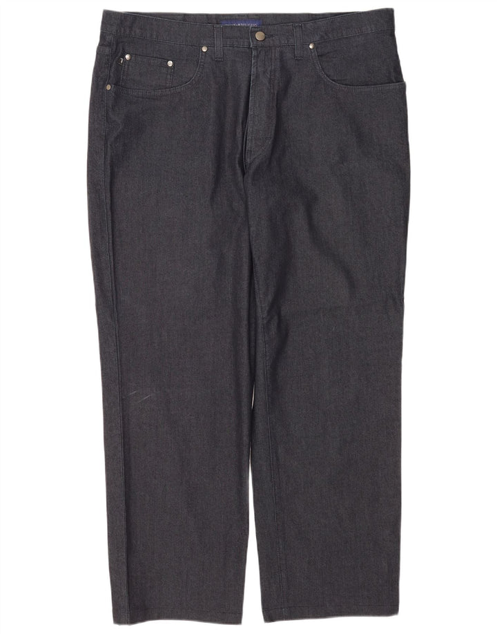 Trussardi Herren Straight Jeans W42 L30 Marineblaue Baumwolle