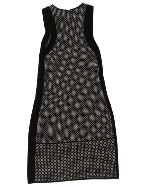 Liu Jo Damen Ärmelloses, figurbetontes Kleid IT 42 Mittelschwarze geometrische Viskose