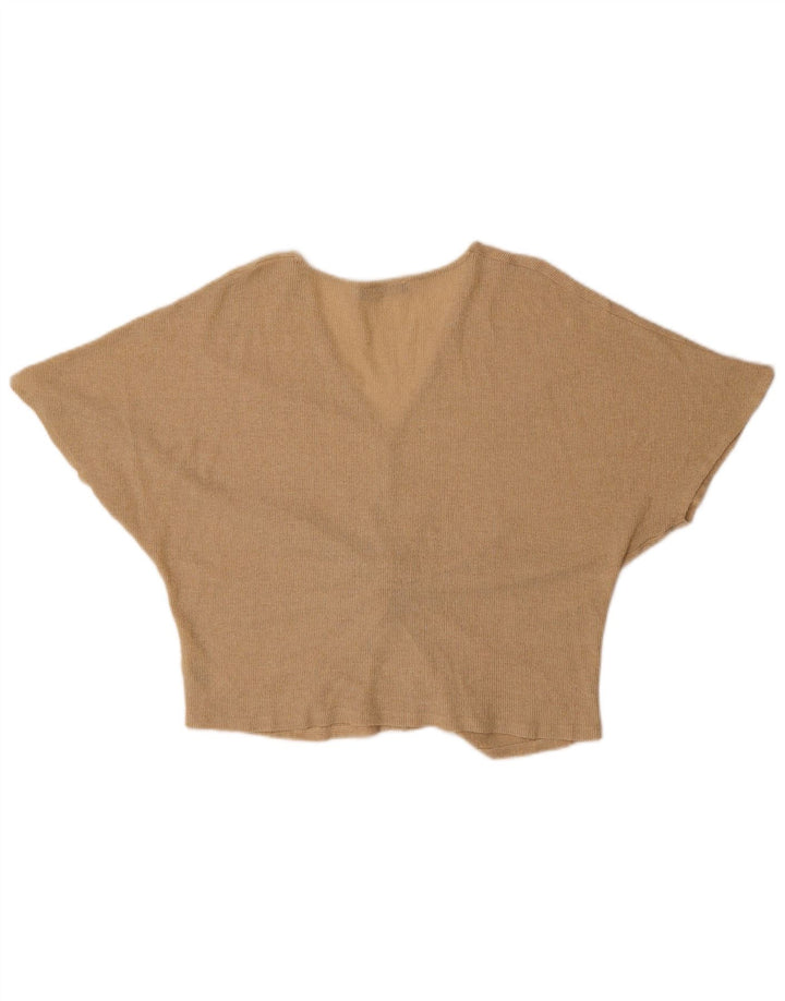 Marks & Spencer Damen-Blusenoberteil mit Fledermausärmeln, Gr. 40, Größe L, Viskose mit goldfarbenen Flecken