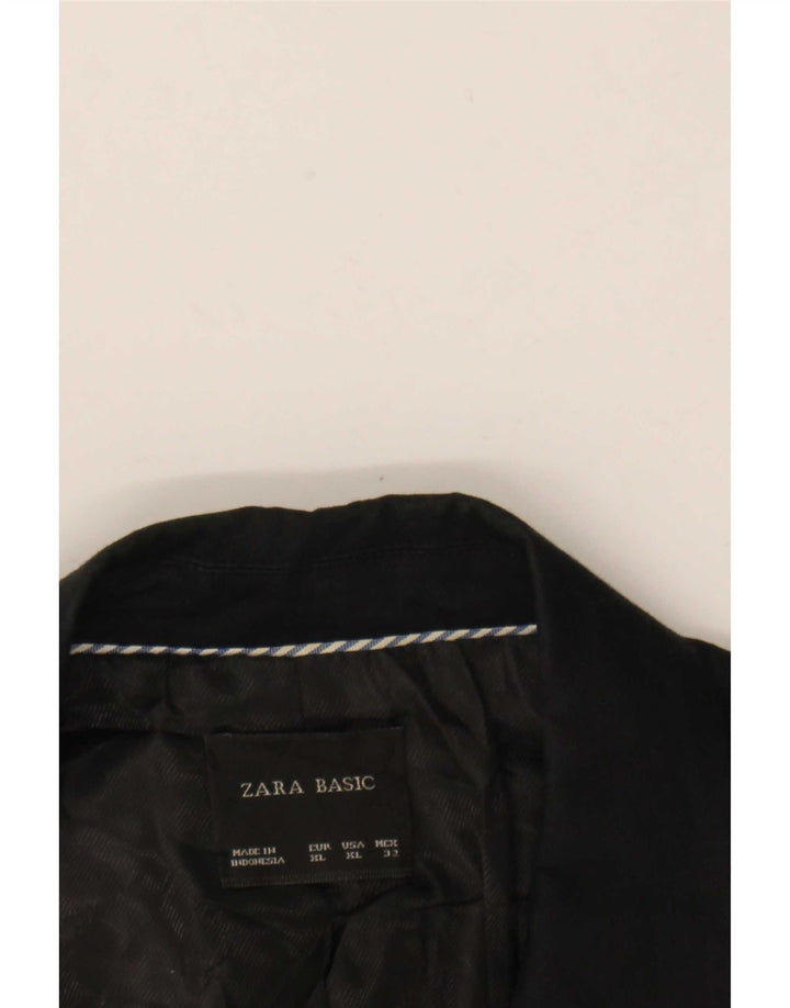 Zara Damen 1-Knopf-Blazerjacke UK 18 XL Schwarz