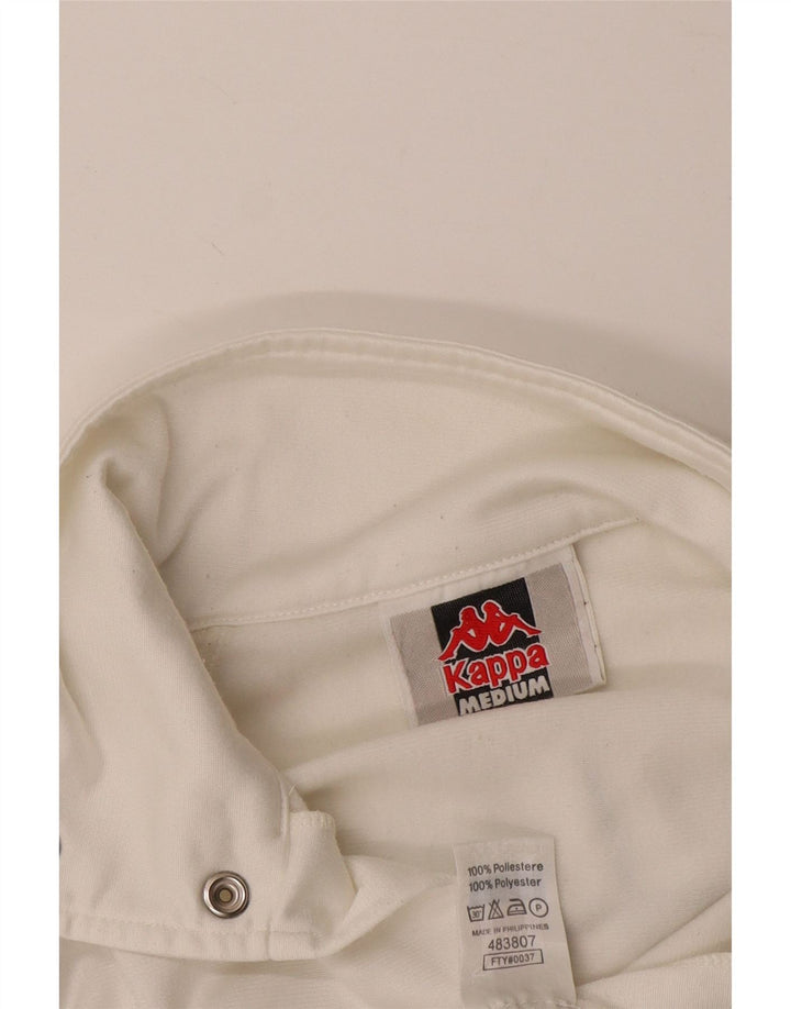 KAPPA Herren-Trainingsanzugoberteil mit Grafik, mittelweißes Farbblock-Polyester