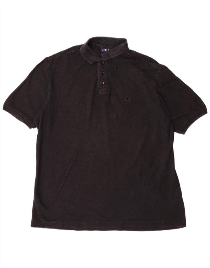 FILA Mens Polo Shirt IT 56 2XL Black Cotton
