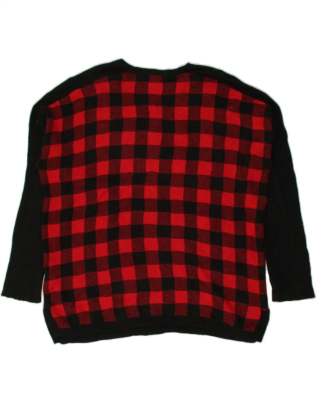 CHAPS Womens Crew Neck Jumper Sweater UK 16 Large Red Gingham Cotton | Vintage Chaps | Thrift | Second-Hand Chaps | Used Clothing | Messina Hembry 