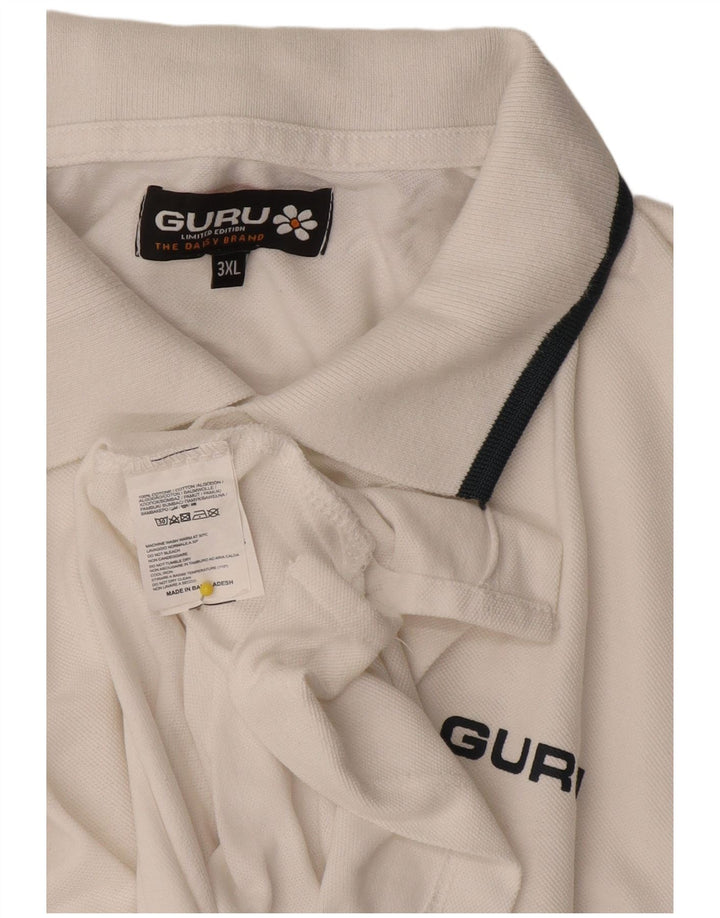 Guru Herren Poloshirt 3XL Weiße Baumwolle