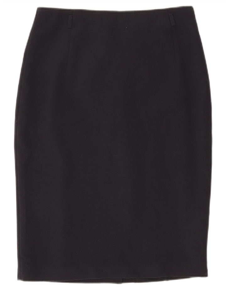 Marks & Spencer Damen Bleistiftrock UK 10 Small W27 Marineblau Polyester