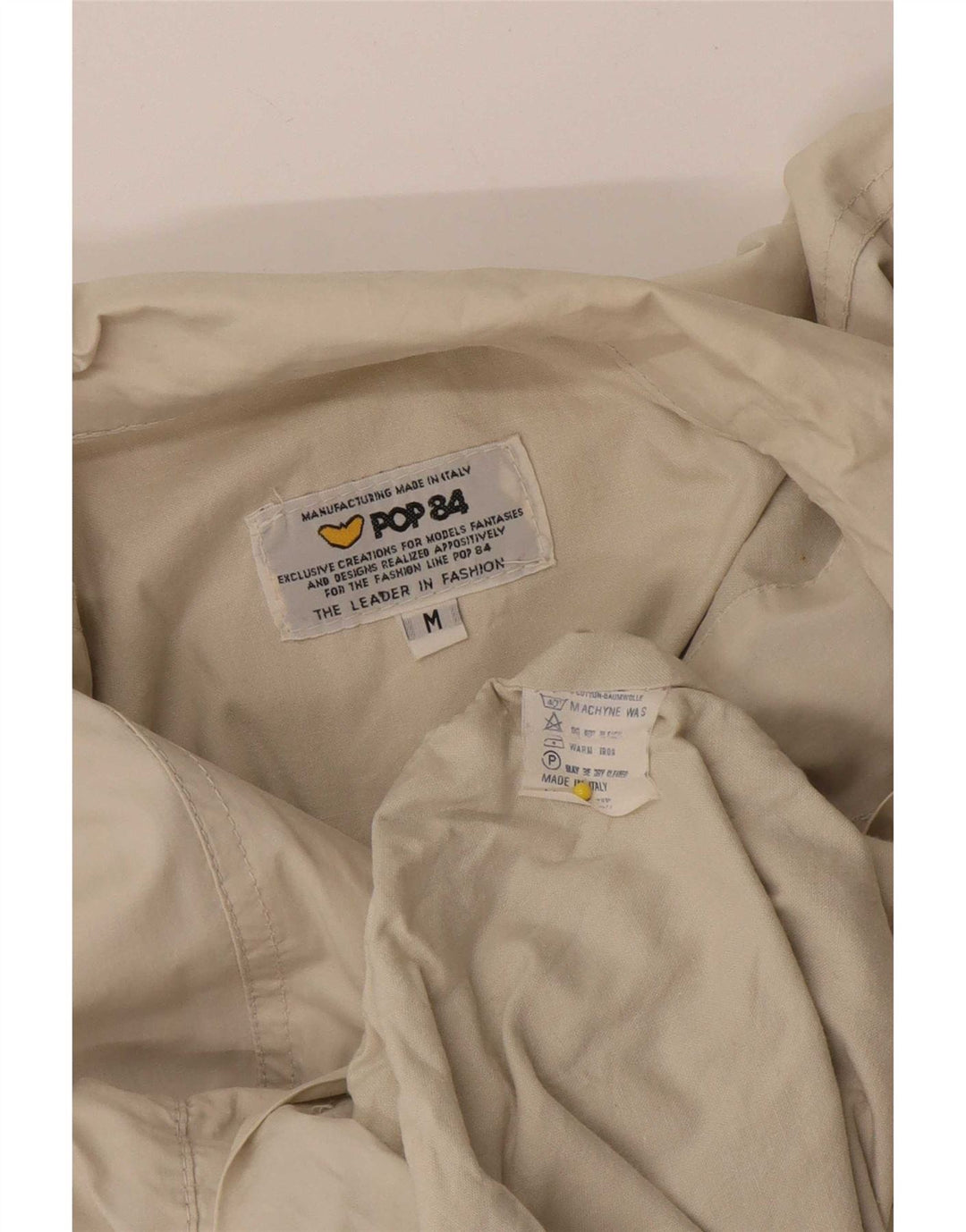 POP 84 Herren Bomberjacke UK 38 Mittelweiße Baumwolle