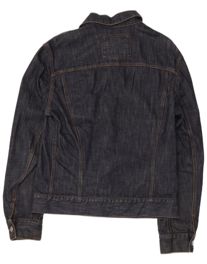 Zara Herren Jeansjacke UK 36 Small Marineblaue Baumwolle