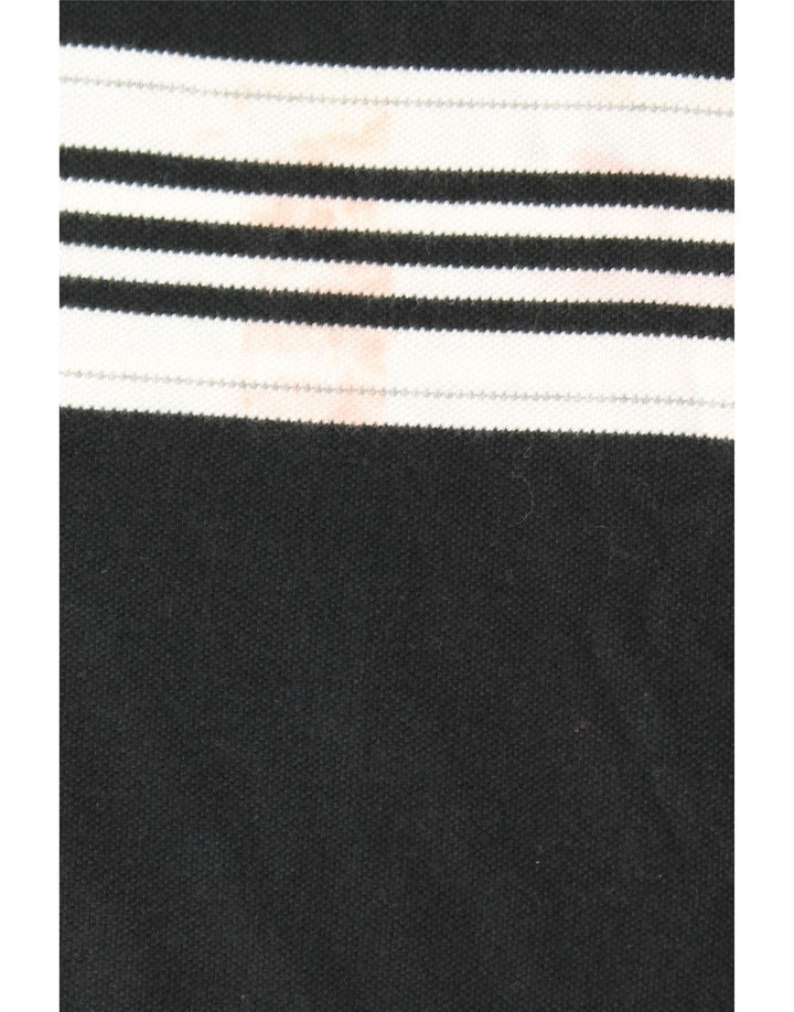 IZOD Mens Polo Shirt XL Black Striped Cotton Vintage Izod and Second-Hand Izod from Messina Hembry 