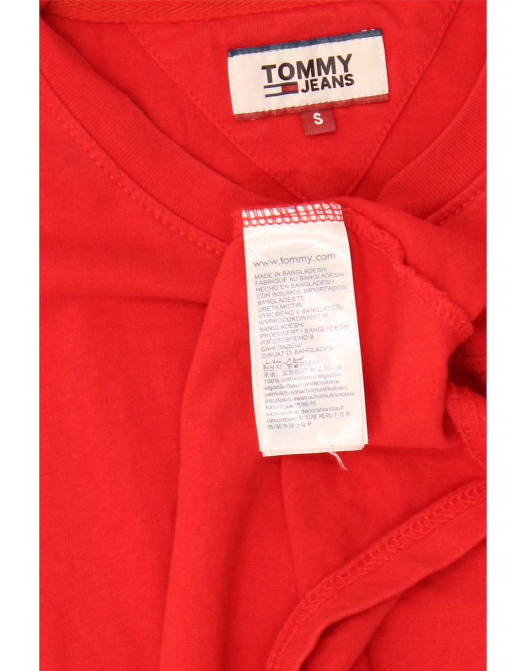 TOMMY HILFIGER Herren T-Shirt Top Small Rot Baumwolle