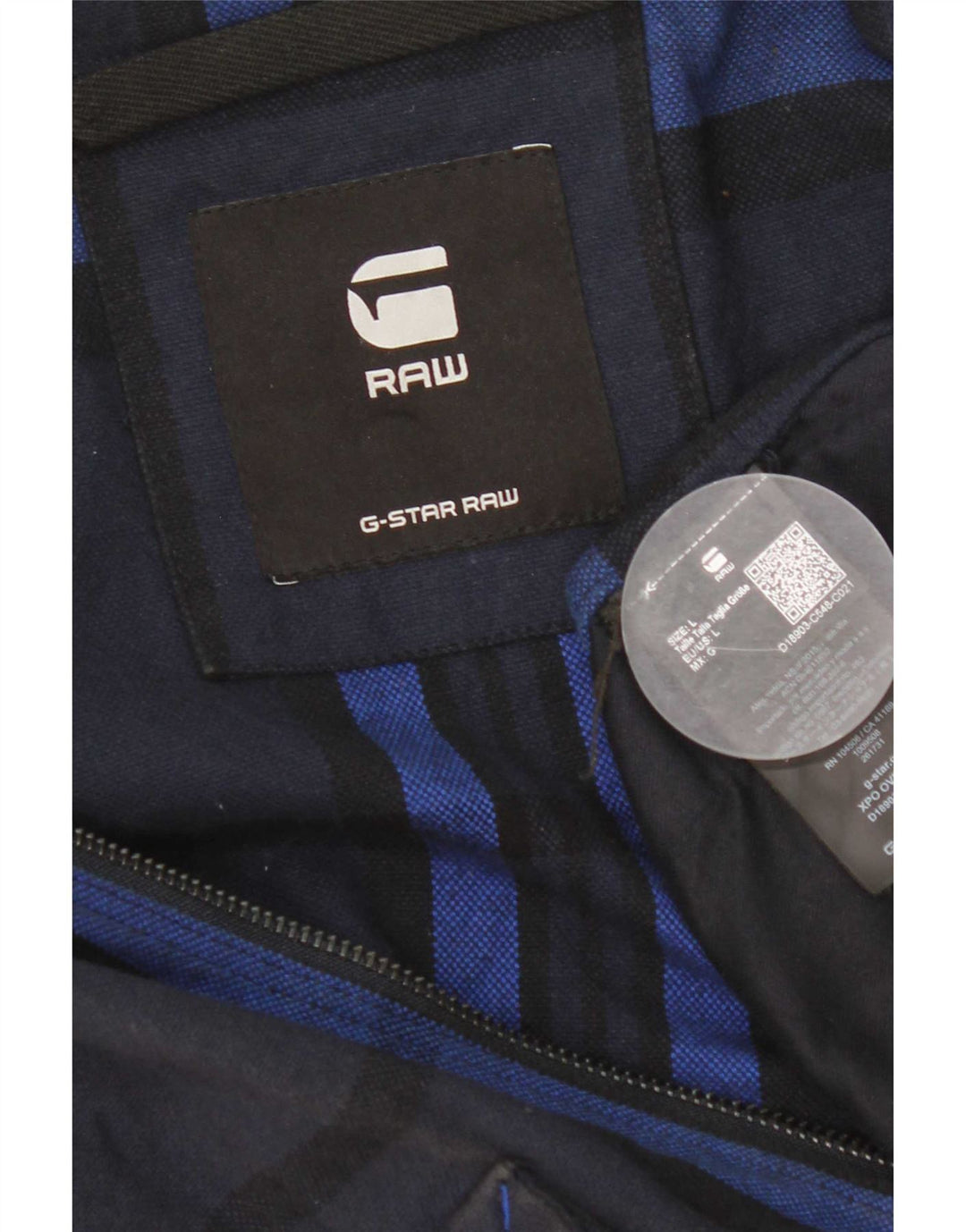 G-Star Herren-Utility-Jacke, UK 40, groß, marineblau, kariert, Baumwolle