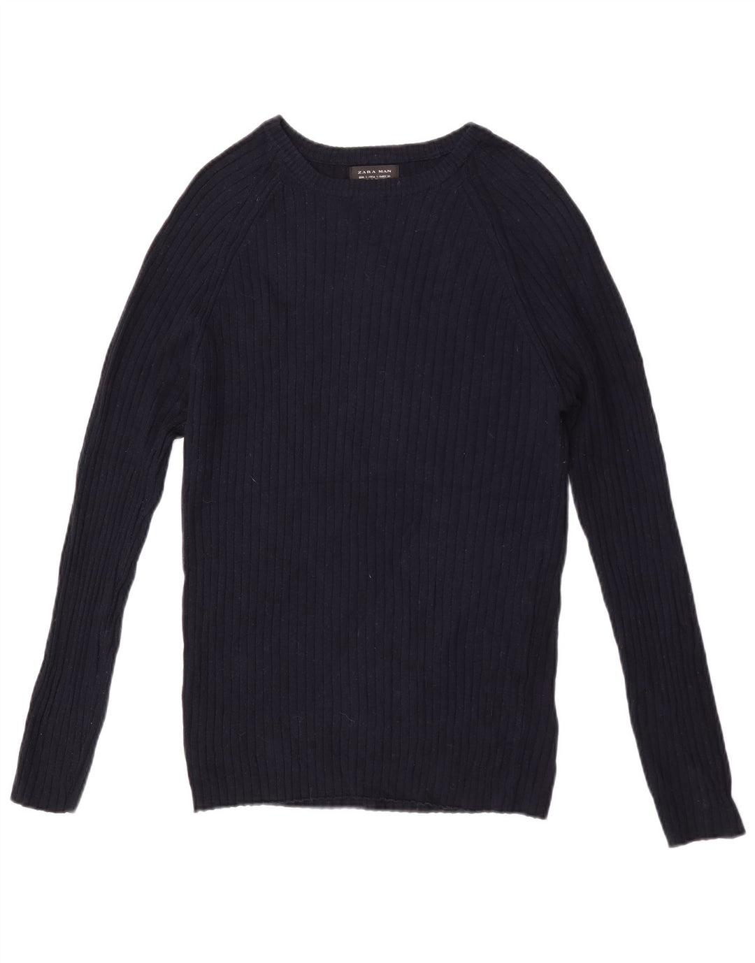 Zara Herren-Pullover mit U-Boot-Ausschnitt, Größe S, Marineblau