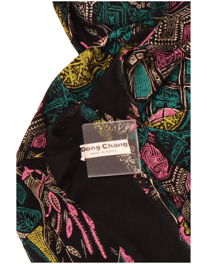 VINTAGE Damen Loose Fit Bluse Top UK 18 XL Mehrfarbig Geometrisch