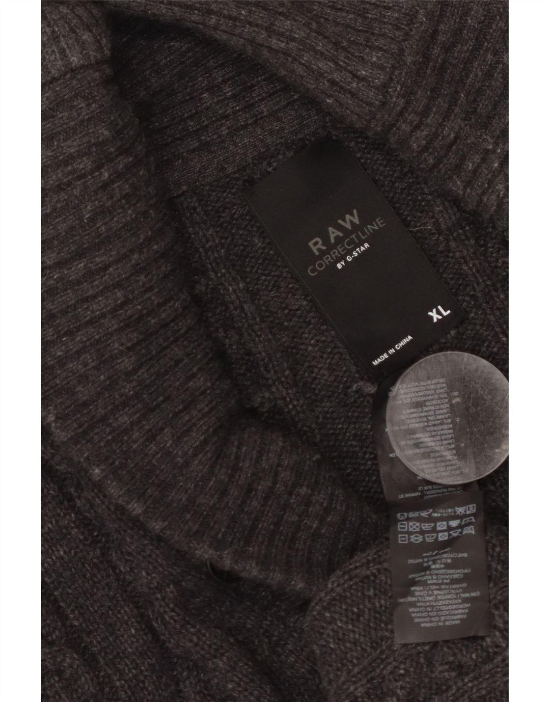 G-Star Herren Strickjacke XL Graue Lammwolle