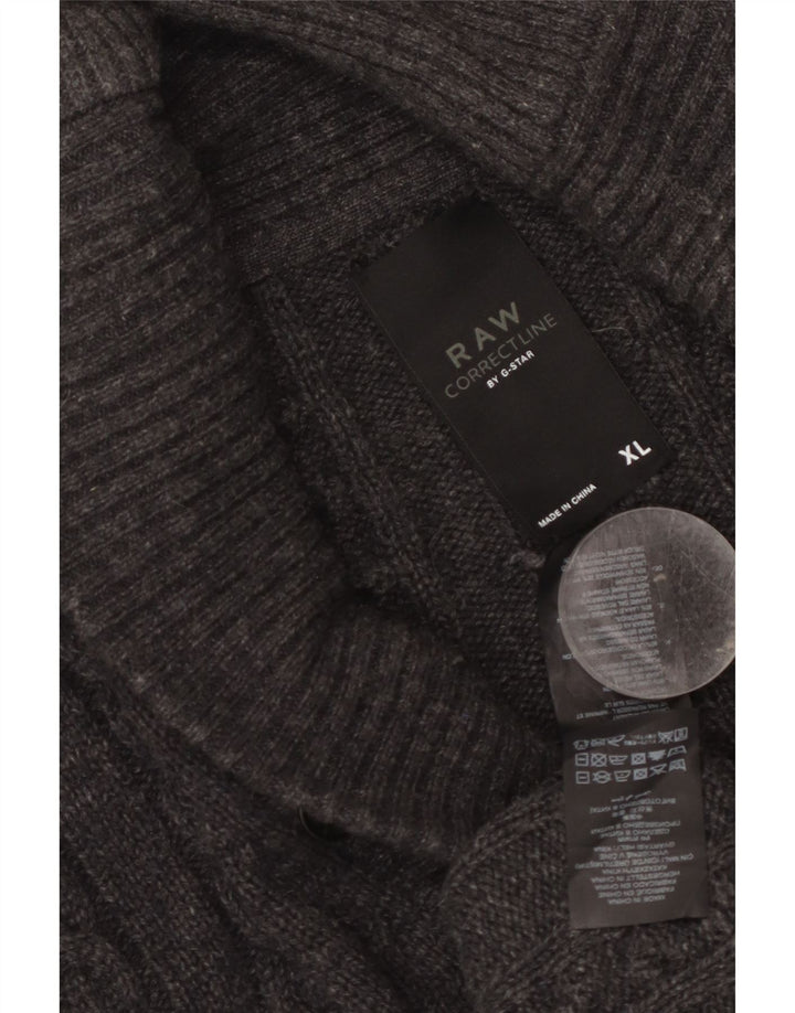 G-Star Herren Strickjacke XL Graue Lammwolle