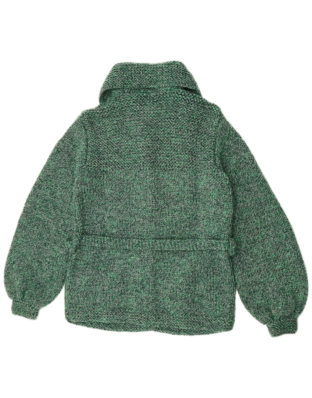 Vintage Damen Cardigan Pullover UK 14 Mittelgrün meliert