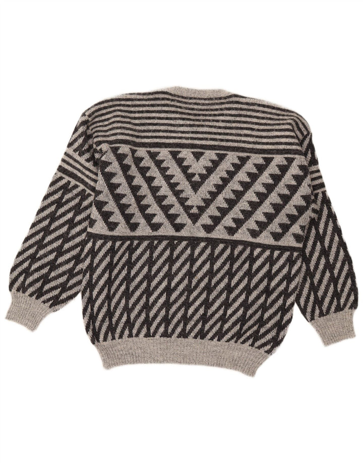 Mapier Herren-Pullover mit Rundhalsausschnitt, klein, grau, geometrisch