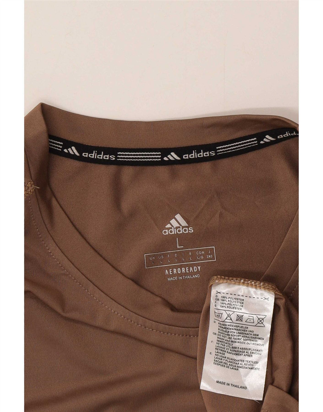 Adidas Herren Aeroready Graphic T-Shirt Top Large Braun Polyester