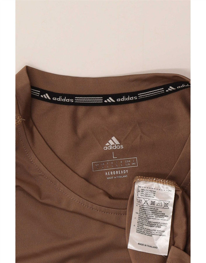 Adidas Herren Aeroready Graphic T-Shirt Top Large Braun Polyester