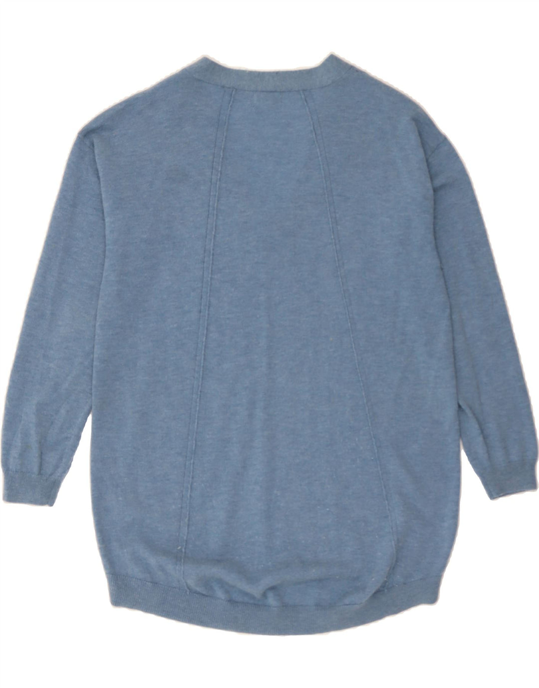 FAT FACE Womens Longline Oversized V-Neck Jumper Sweater UK 8 Small  Blue Vintage Fat Face and Second-Hand Fat Face from Messina Hembry 