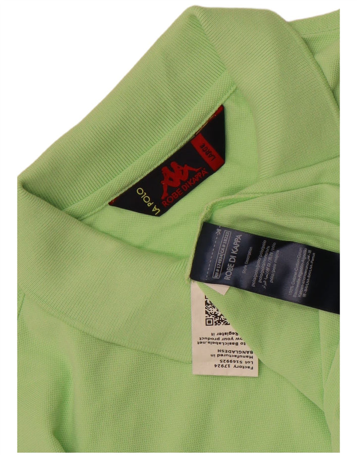 Kappa Herren-Poloshirt, groß, grüne Baumwolle