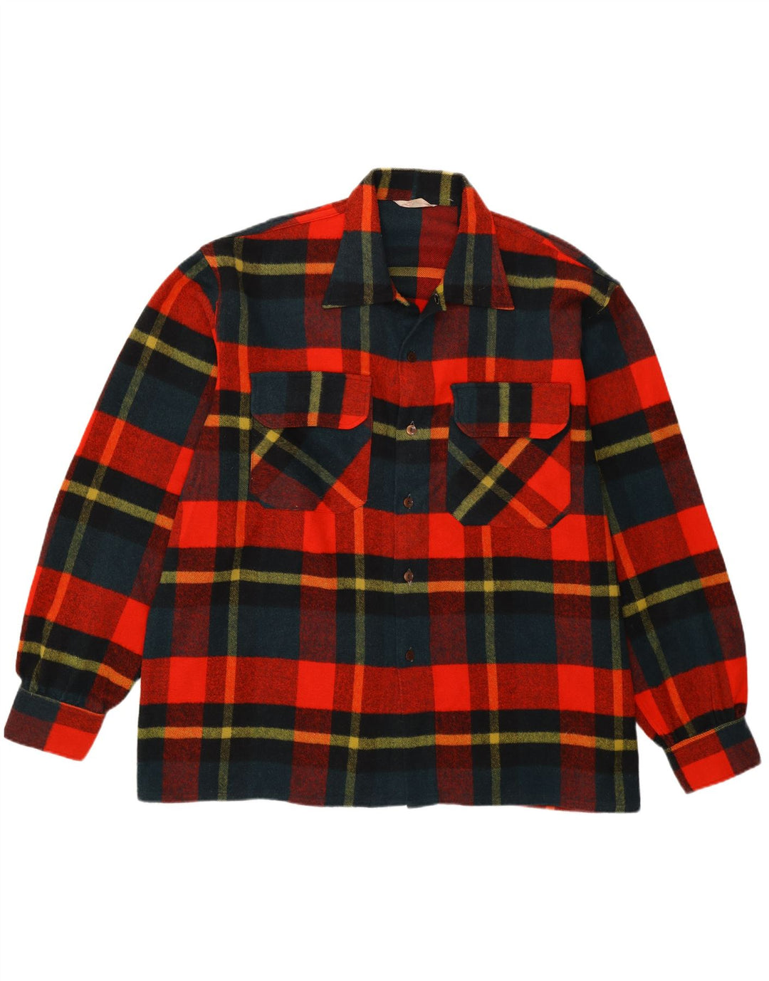 Vintage Herren Overshirt Flanellhemd 2XL rot kariert