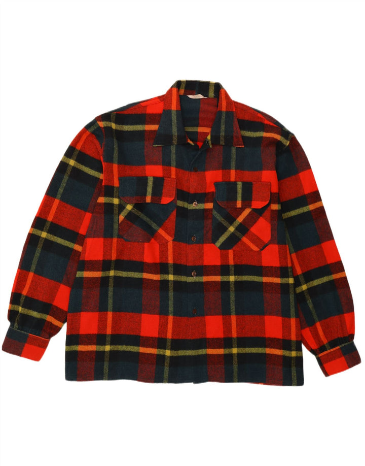 Vintage Herren Overshirt Flanellhemd 2XL rot kariert