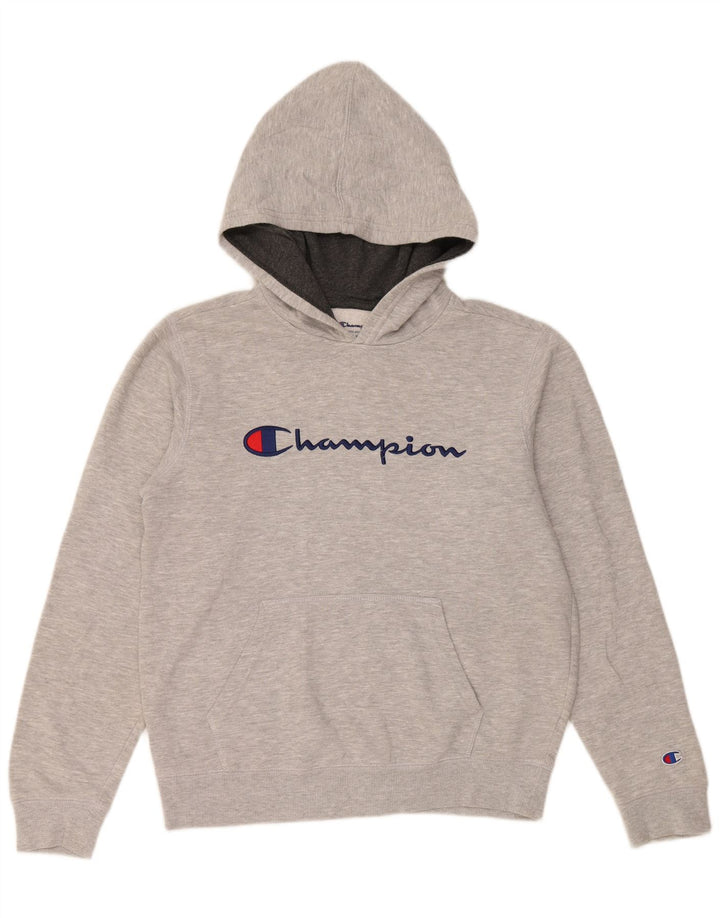 CHAMPION Womens Graphic Hoodie Pullover UK 18 XL Grau gefleckte Baumwolle
