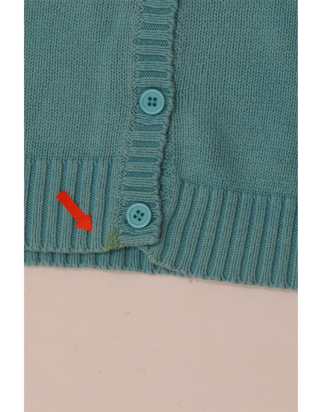 Zara Damen-Cardigan-Pullover UK 12 Mittelblaue Baumwolle