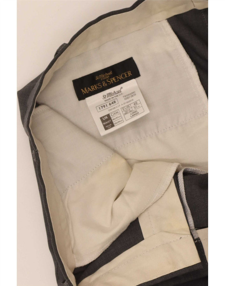 Marks & Spencer Herren-Anzughose mit Pegged-Anzug, W38, L33, graue Wolle