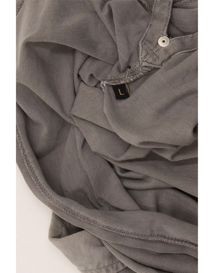 NAPAPIJRI Mens Polo Shirt Large Grey Cotton