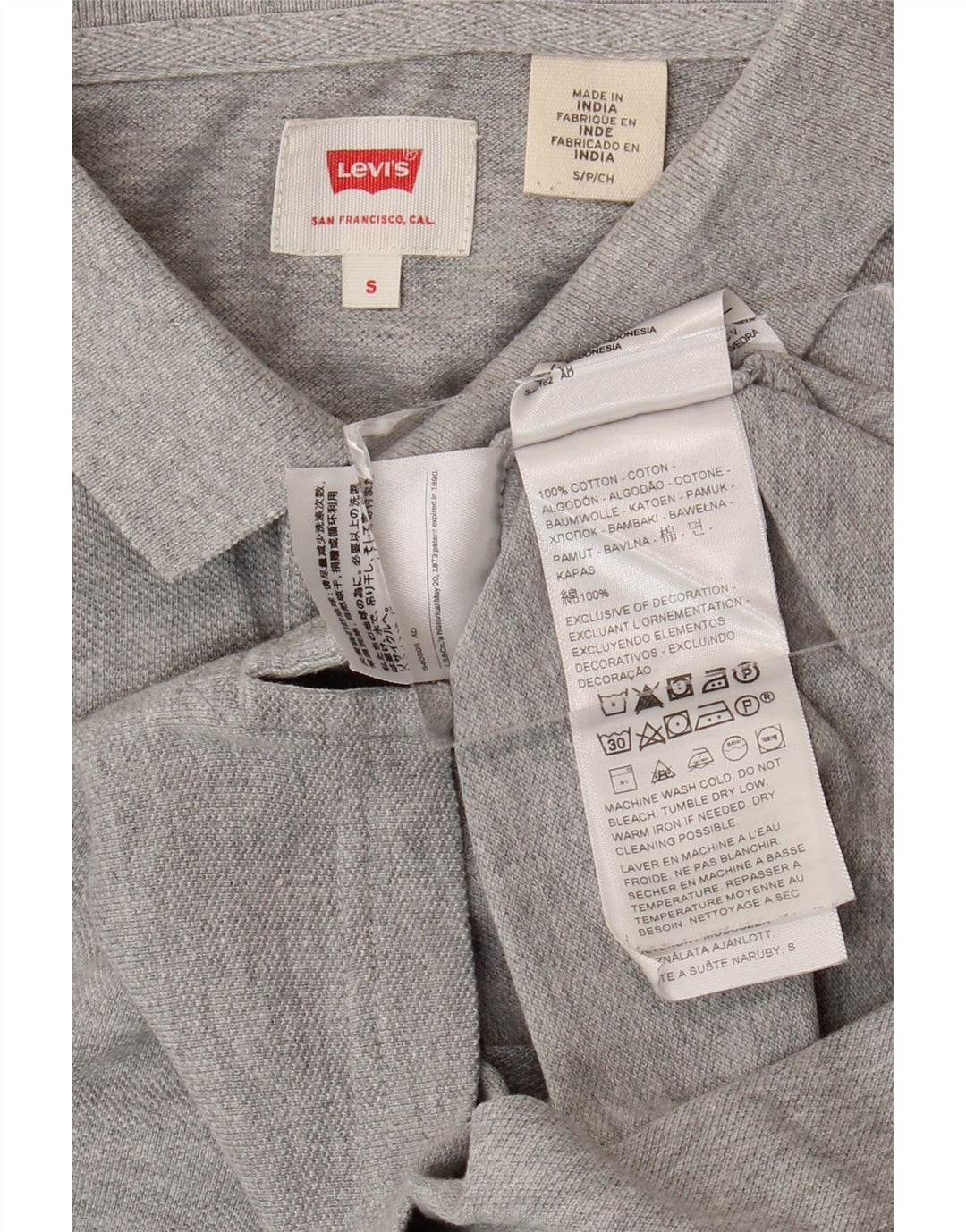 LEVI'S Herren-Poloshirt, kleine graue Baumwolle