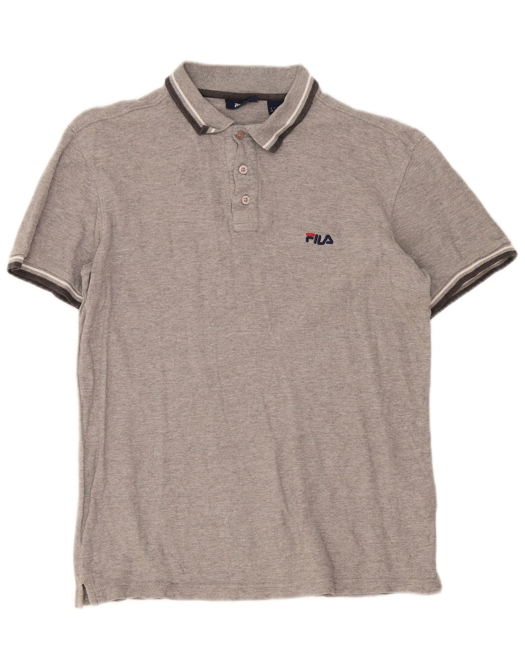 Fila Herren Poloshirt Small Grau gestreift