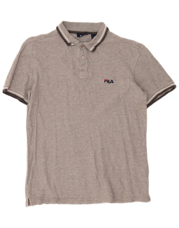 Fila Herren Poloshirt Small Grau gestreift