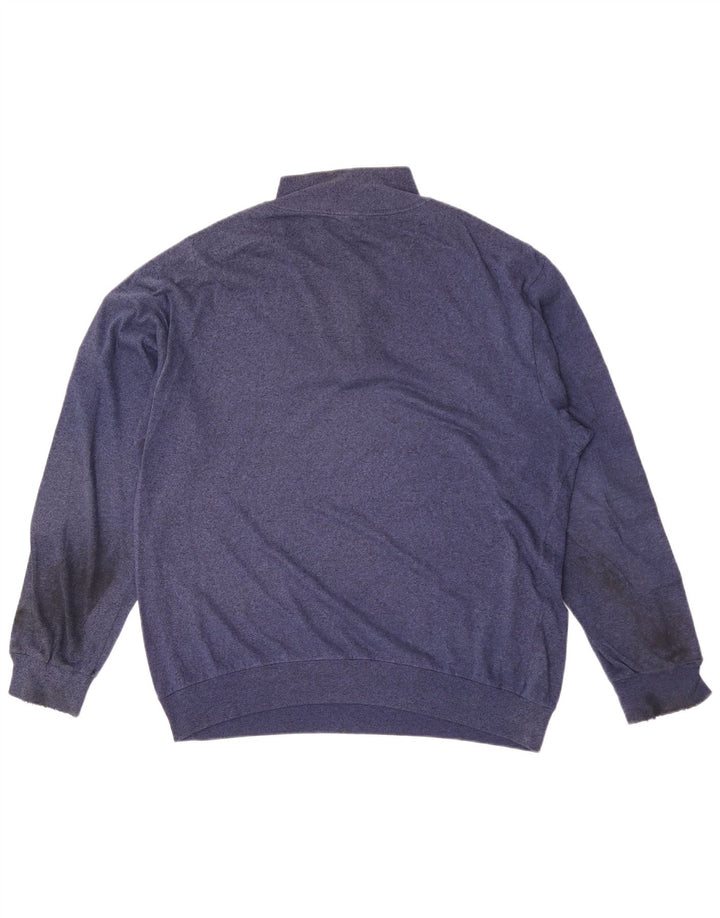 Asics Herren-Sweatshirt mit grafischem Reißverschluss und Rundhalsausschnitt, Größe L, Blau, Farbblock