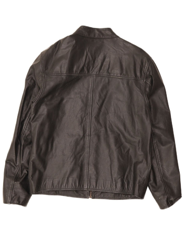 Lee Cooper Herren Lederjacke UK 38 Medium Schwarz gestreift