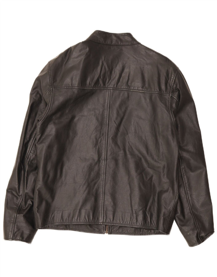 Lee Cooper Herren Lederjacke UK 38 Medium Schwarz gestreift