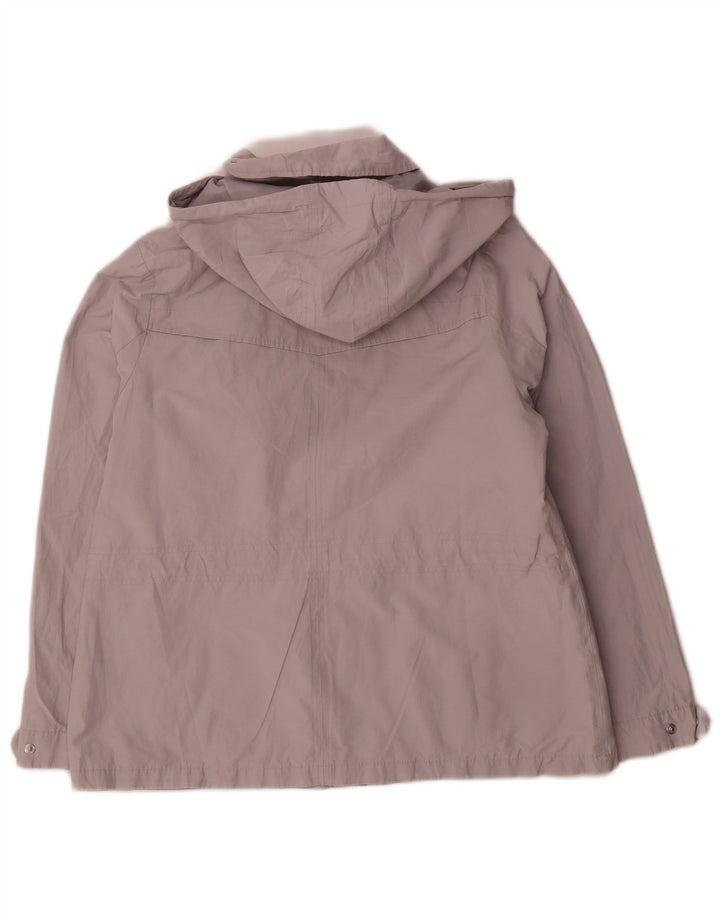 Marks & Spencer Damen-Utility-Jacke mit Kapuze, UK 14, Größe L, graue Baumwolle