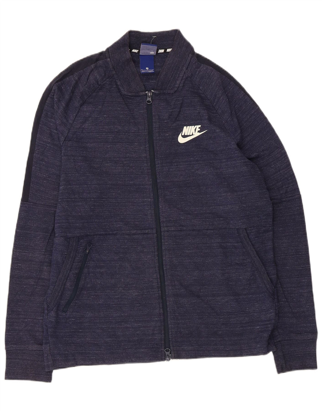 Nike Herren-Trainingsanzug-Oberteil aus mittelblauer, gefleckter Baumwolle