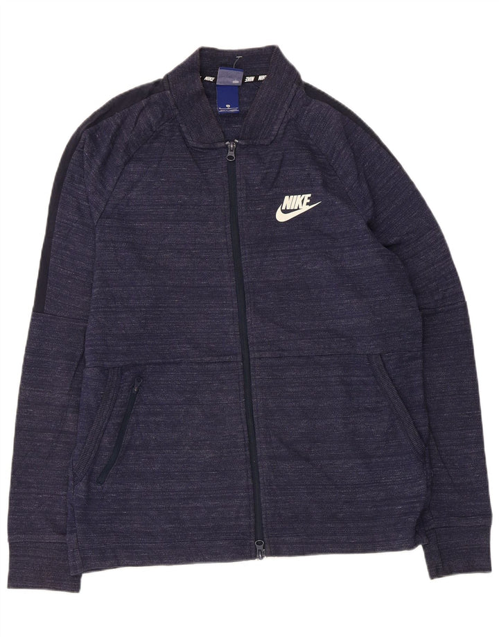 Nike Herren-Trainingsanzug-Oberteil aus mittelblauer, gefleckter Baumwolle