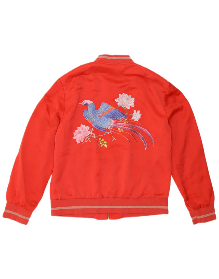 Ted Baker Damen Bomberjacke UK 12 Medium Red Floral Polyester