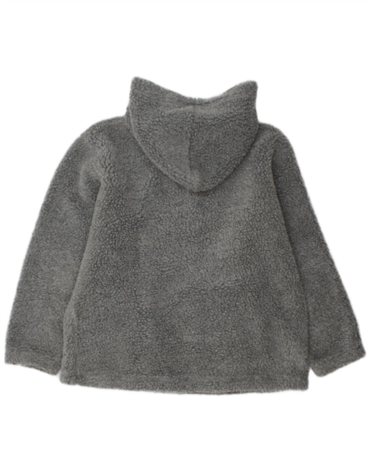 Fishbone Herren-Fleecepullover mit Kapuze und Reißverschluss am Hals, großes graues Polyester
