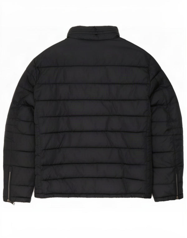 Zara Mens Hooded Padded Jacket UK 42 XL Navy Blue Nylon