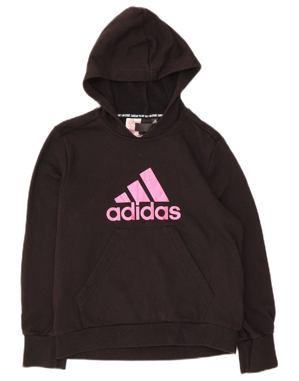 Adidas Mädchen Graphic Hoodie Pullover 9–10 Jahre schwarze Baumwolle