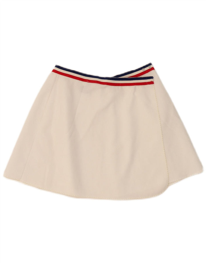 VINTAGE Womens Wrap Tennis Skirt US 10 Large  White Colourblock Polyester Vintage Vintage and Second-Hand Vintage from Messina Hembry 