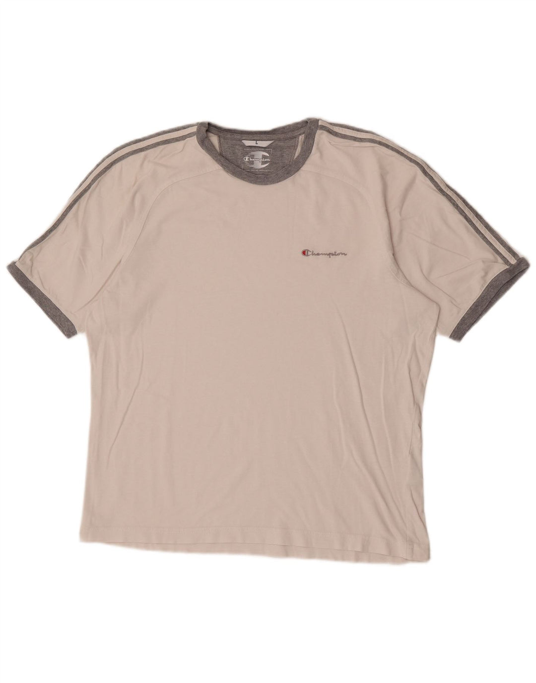 Champion Herren-T-Shirt-Oberteil, groß, weiß gestreift