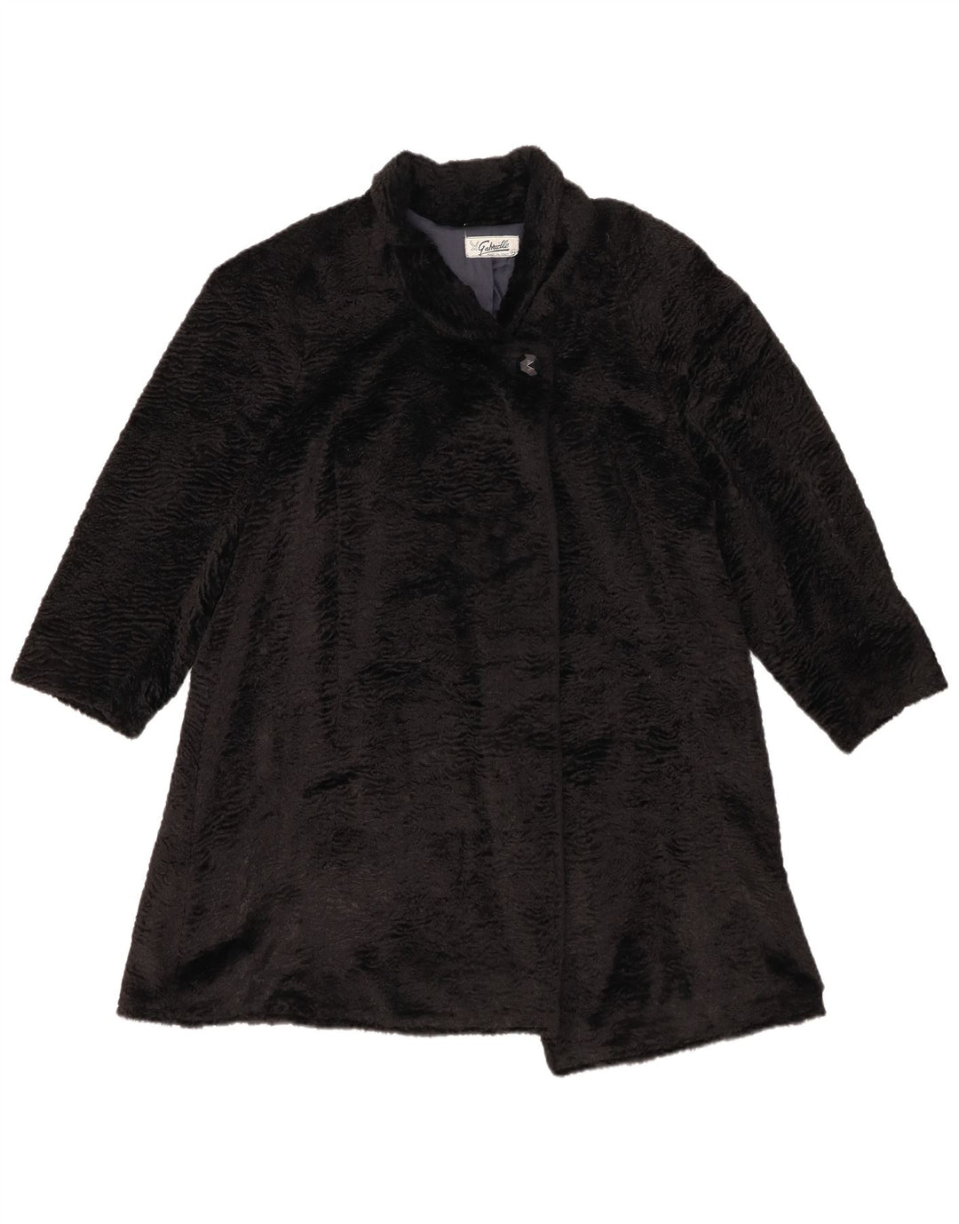 Damen Kunstpelzmantel IT 44 Medium Schwarz Synthetik