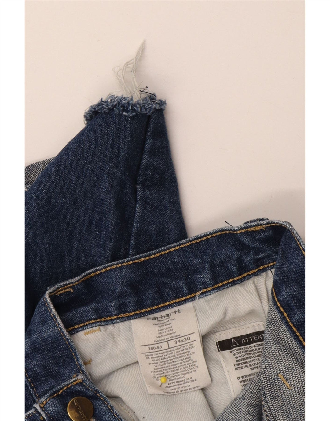 Carhartt Herren Jeansshorts W34 Große blaue Baumwolle