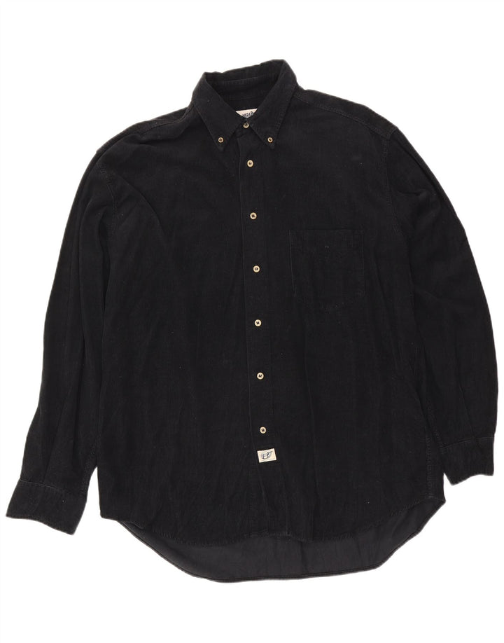 Carrera Herren-Cordhemd XL aus marineblauer Baumwolle