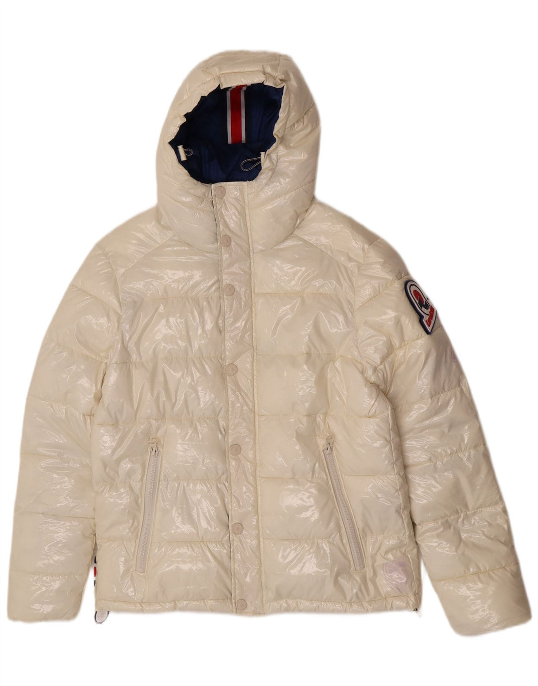 Invicta Herren-Jacke mit Kapuze, gepolstert, UK 36, Größe S, weiß, Polyamid